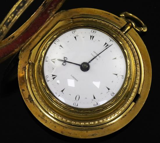 George Charle, London, a triple-cased tortoiseshell and gilt metal keywind pocket watch, No. 1885, made for the Turkish market,